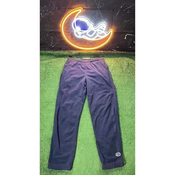 Vintage Nike Y2K Navy Blue Mens Sweatpants size XL Wide Leg Full Fleece Gray Tag - Picture 1 of 5